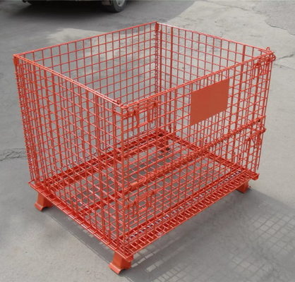 TLWY ist wiederverwendeter 50*50mm faltbarer Draht Mesh Container Cage With Wheel